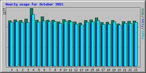 Hourly usage for October 2021