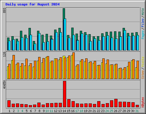 Daily usage for August 2024