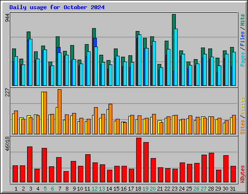 Daily usage for October 2024