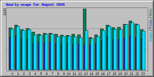 Hourly usage for August 2026